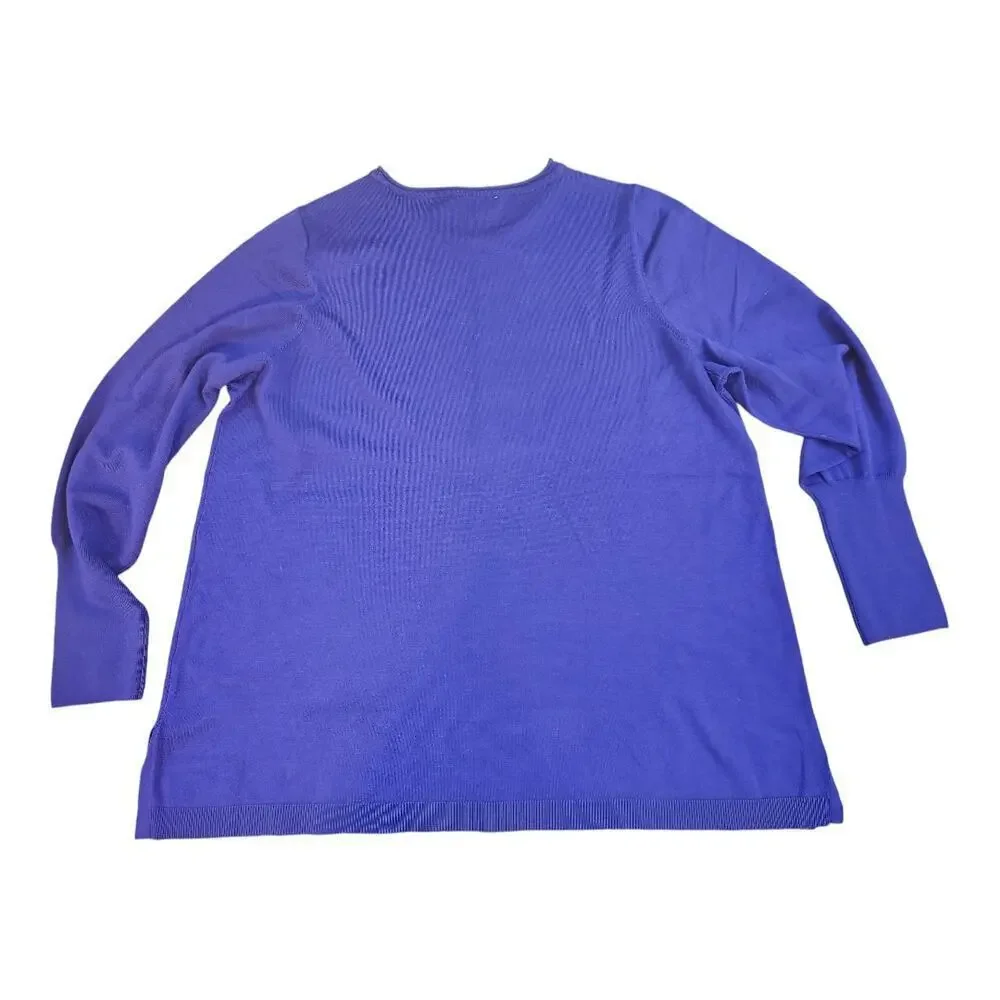 Chico's womens sz 3, us XL purple soft sweater long sleeve pull on